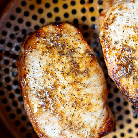 AIR FRYER THICK PORK CHOPS ★ Tasty Air Fryer Recipes