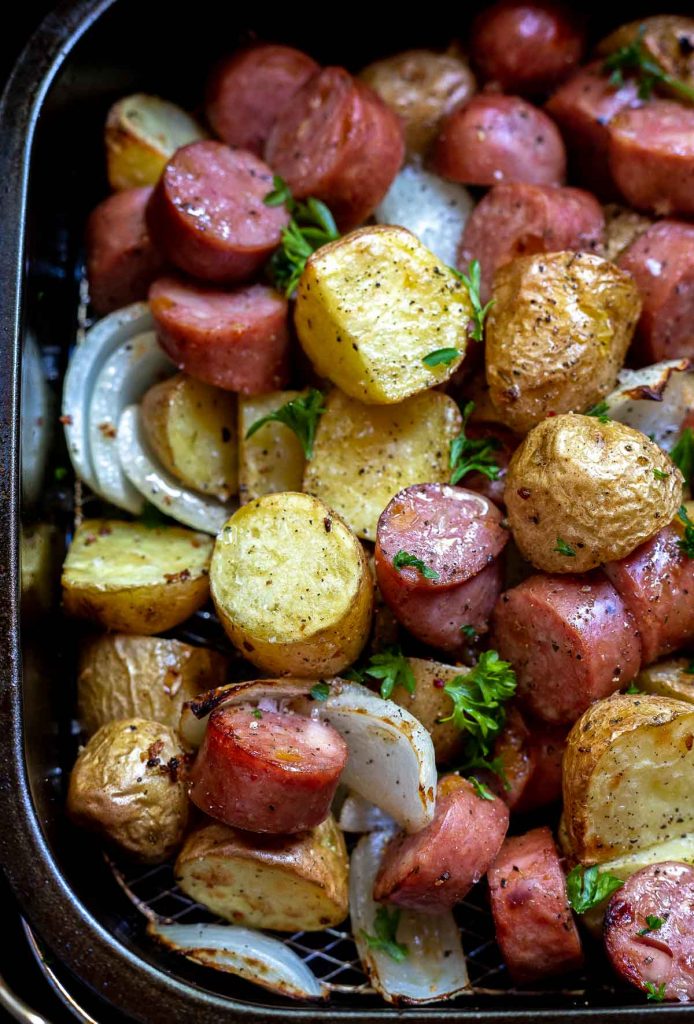 Air Fryer Sausage and Potatoes Dinner - Tasty Air Fryer ...