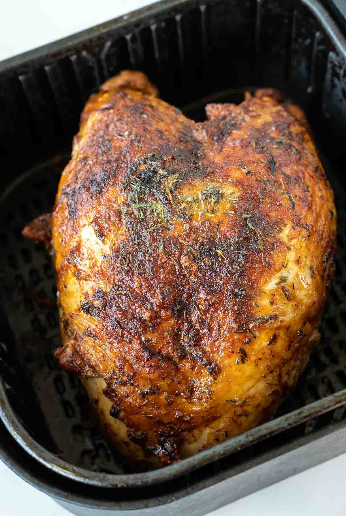 roasted turkey breast in air fryer basket
