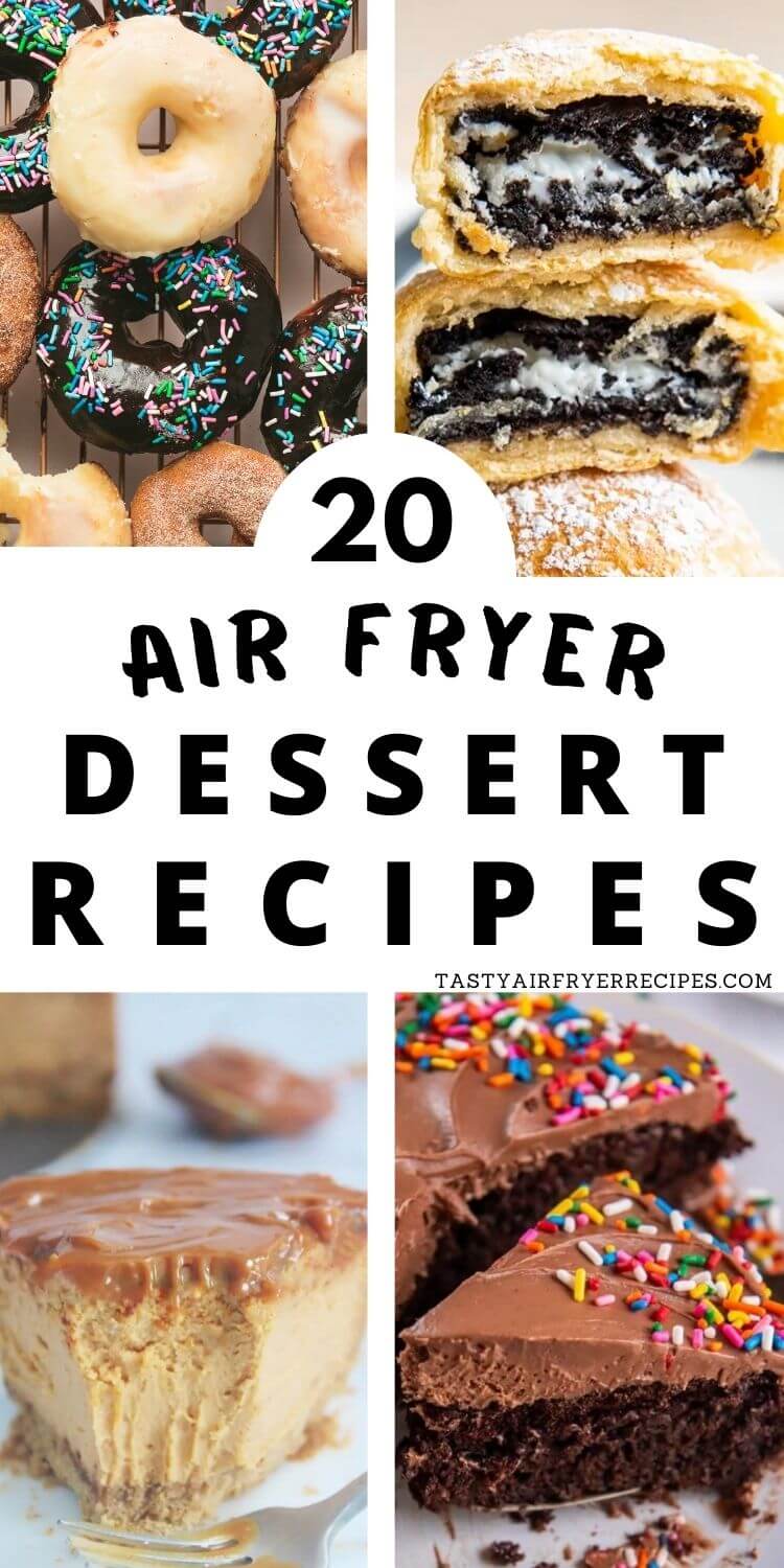air fryer desserts pinnable image with title text