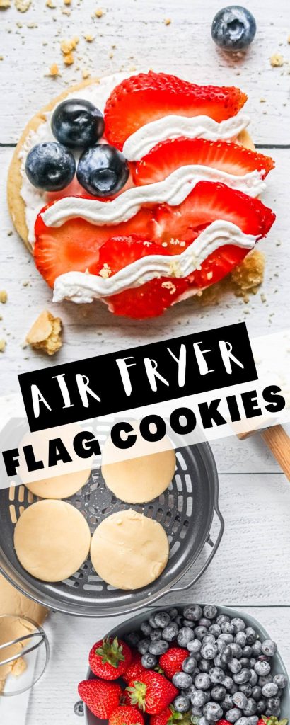 air fryer flag cookies pinnable image