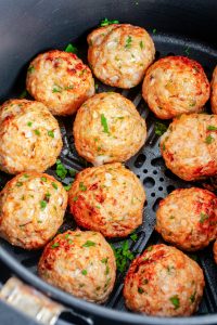 meatballs in air fryer basket