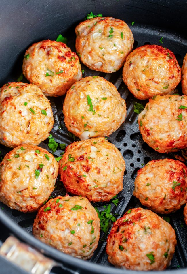 meatballs in air fryer basket