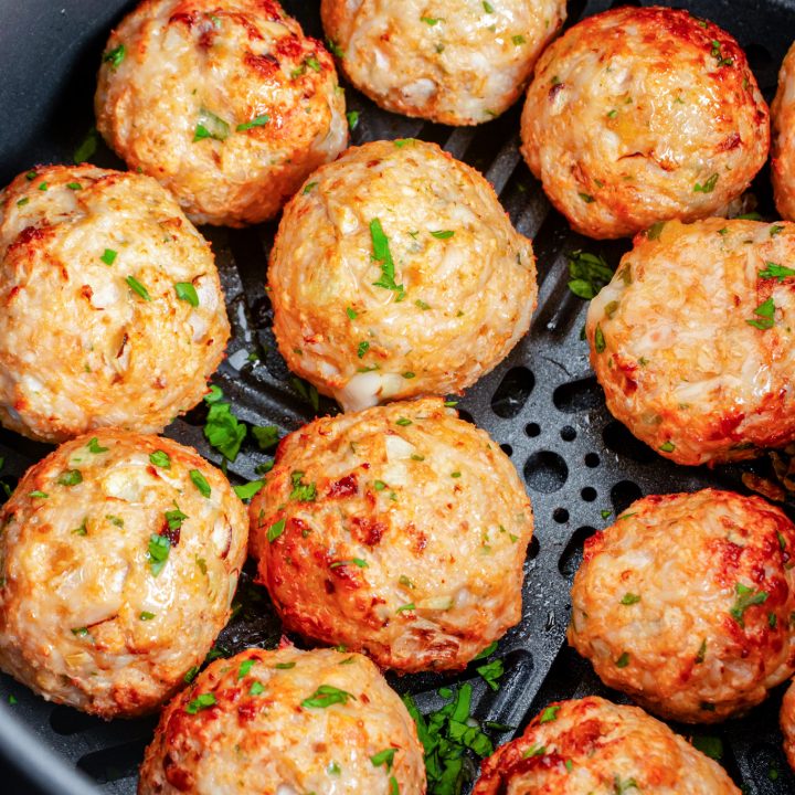 meatballs in air fryer basket