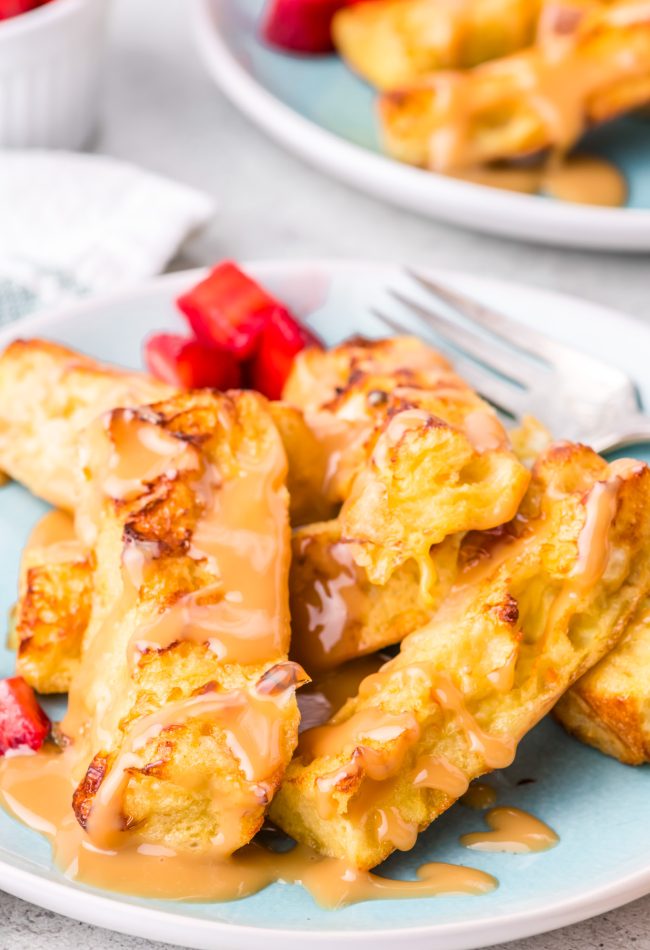 prepared French toast on plate